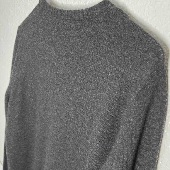 Tory Burch | Sparkle Logo Crewneck Wool Cashmere Blend Grey Sweater - Picture 4 of 6